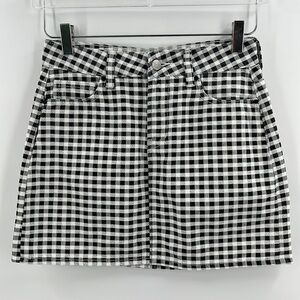PACSUN black white plaid Mini skirt 5 pocket Sz 24